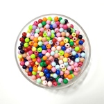  【6mm 300個】お徳用カラフルカラーアソート  アクリルビーズ パステル カラフル 単色 貫通