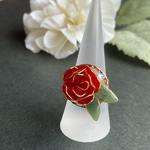 リング「真紅の薔薇」〜一輪 K16GP  送料無料
