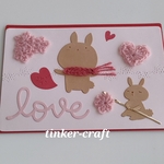 バレンタインカード♡編み物♡ウサマフラー