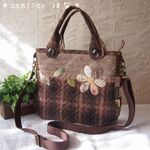 パッチワークショルダーバッグ＊シックな茶系４