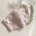 新作🍀🌸ツイード刺繍生地マスク　🌸冬に安心　抗菌マスク　　🌸裏地　クレンゼダブルガーゼ🍀