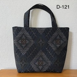 D-121着物リメイク　大島紬  トートバッグ