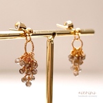 【 小ぶり 】 スモーキークォーツ ぶどう ピアス / イヤリング