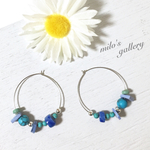 summer blue!!!とトルコ石☆フープピアス