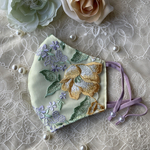 再販『新作』イエロー×ラベンダー華やかレースマスク3サイズ☆成人式☆クレンゼ☆クリスマス