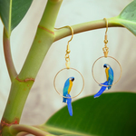 ルリイロコンゴウインコのゆらゆらピアス