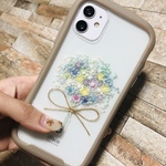 【1点物】パステルブーケ　全機種対応　かすみ草　ミニブーケ　インナーシート　クリアケース　iFace 淡色