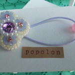 送料無料☆キラキラビーズ刺繍のヘアゴム　パステル おはな  b