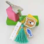 【名入れ可】キョトンねこのキーホルダー