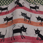 ハンドメイド*文庫本*黒猫*赤ボーダー