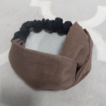 新作☆ハンドメイド　ターバンヘアバンド　ミルクココア✕黒