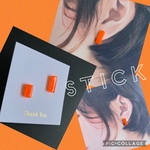 再販！！stick ピアス　ネオンカラー　オレンジ