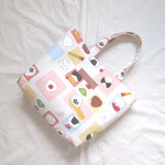 おにぎり柄トートバッグ6111☆ファスナーポケット付き・サブバッグ・エコバッグ