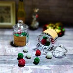 限定ミニチュア 取り出せるガラスポット クリスマスカラーシュガーキャンディ詰合せ