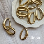 【4pcs】フープ アクリル チェーン (ゴールド)