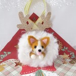 送料無料　クリスマス　💗👢　コーギー　羊毛フェルト　犬　オーナメント　