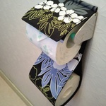 ハワイアン　黒　トイレットペーパーホルダーカバー