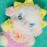 夢見る瞳のセンチメンタル姫🍼🐏💛小さなわたあめベビー羊♡ひつじぬいぐるみ♡ヒツジ　仔羊　哺乳瓶♡baby 雑貨　黄色　ミニチュア　doll  人形　ドールハウス　ブライス       お友達