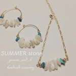 SALE【再販4】SUMMER stone ピアス ブレスレットset