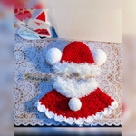ハンドメイド🧶クリスマス帽子＆ケープセット🎄🎅🏻✨