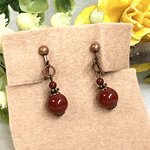 ボルドー⭐︎アンティーク風ビーズイヤリング