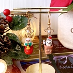 🎄数量限定🎄クリスマス2022ハリネズミのピアス/イヤリング/ノンホール/キーホルダー