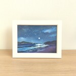 油絵原画『輝く波間』　額縁付き