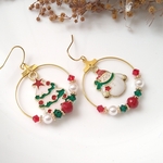 再販☆クリスマスのフープピアス/イヤリング