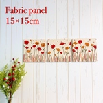 ファブリックパネル　ポピーの花畑　３枚セット　15×15センチ