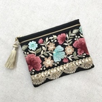 インド刺繍リボン＊タッセルポーチ