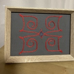 アイヌ刺繍・チヂリ風刺繍を施した刺繍フレーム