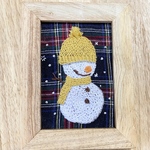 刺繍フレーム 雪だるま ニット