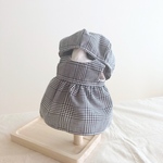 ドール服Sサイズ＊重ね着専用＊秋冬グレンチェックワンピース＆ベレー帽セット