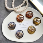 スペシャルプライス 【揺れないシリーズ】antique cabochon ピアス　イヤリング　ヴィンテージ　かっこいい　クール　大ぶり　揺れない　レジン　ブラウン　ブルー　グリーン　冬　秋　