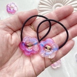 ♡新色♡ キッズ　Blossomフラワー ヘアゴム 2本セット キラキラグラデーション pink