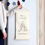 気軽に飾れる♪刺繍クリスマスタペストリー《大サイズ》スノーツリー 雪の結晶 コンパクト