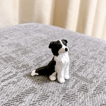 ボーダーコリー　ミニチュア　犬　置物　フィギュア　粘土