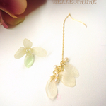 紫陽花とパールのピアス