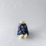 おすわりきんちゃく・小〈紺と黄〉【送料無料】