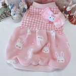 うさぎさん🐰ぷっくりバルーンワンピース☆ラブリーピンクカラー☆犬ワンピース　犬服
