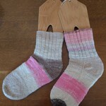 ☆セール品☆手編み靴下 カラフル（アイボリー）
