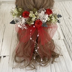 プリンセス　かすみ草いっぱい　髪飾り　ヘッドドレス