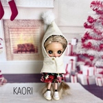 プチブライス　クリスマスアウトフィット　ホワイト2点セット　ハンドメイド　服