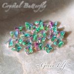 特殊カラー❤︎クリスタルストーン❤︎Butterfly🦋【Green Elf】10P❤︎ネイルストーン ガラス製ストーン