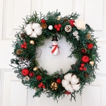 SnowManのクリスマスリース🎄壁・ドア飾り リース　ブリザードフラワー　ヒムロスギ　ブルーアイズ　プリザーブドグリーン　プレゼント　クリスマスプレゼント