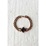 Vintage 60's FRANCE purple square bijou gold bracelet フランス ヴィンテージ パープル スクエア ビジュー ゴールド ブレスレット