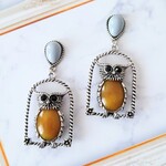 フクロウのシルバーピアス