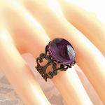 ゴシック調 ・・２月誕生石 ザンビア産　アメジスト  透かし ring