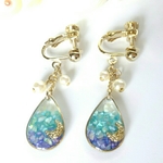 月と渚のしずくイヤリング/ノンホールピアス