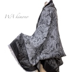 "褒められカーデ" 着るストール 上質 あったか マーガレット 着物リメイク モモンガコート 着物コート アウター  和装 カーディガン 秋冬 黒グレー  花柄 フリーサイズ (41105)